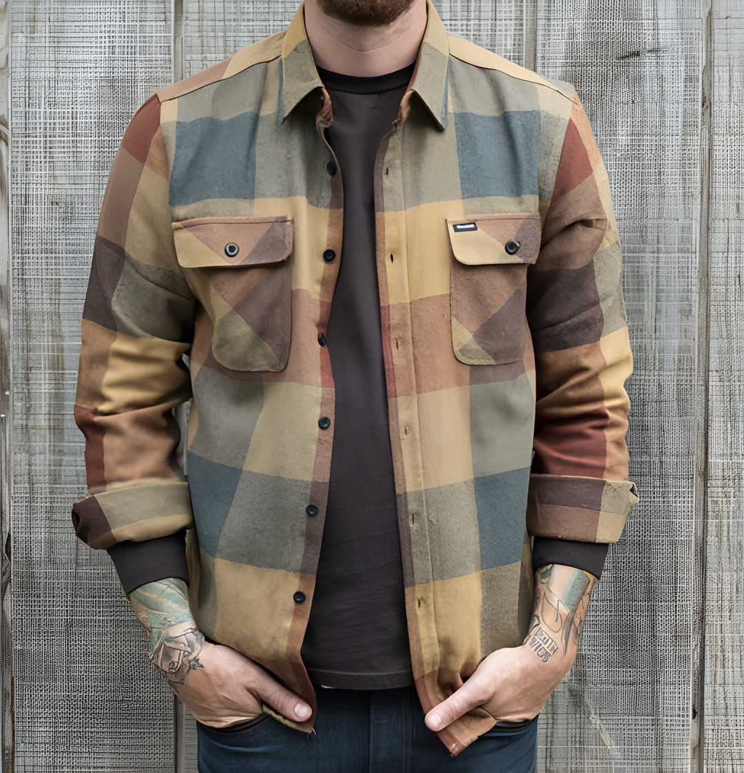 Camicia Uomo | Oversize a Quadri | Stile Casual Streetwear | Poliestere