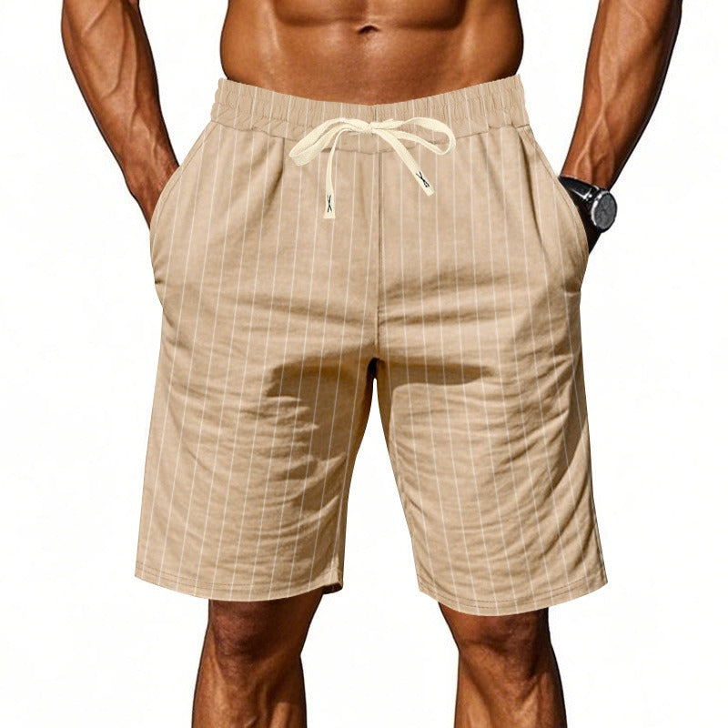 Pantaloni Corti da Uomo | Design a Righe | Confortevoli e Casual | Leggero Poliestere Elastico