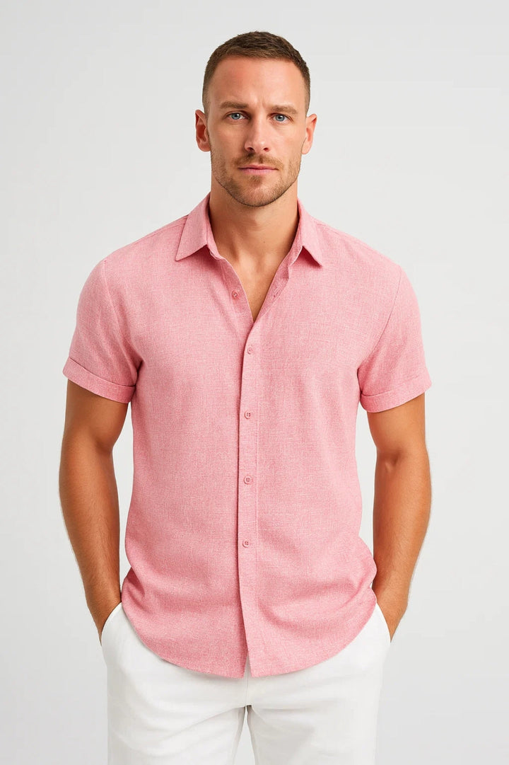 Gabriele | Camicia Uomo in Lino Celeste-Le Philippe Moda Uomo