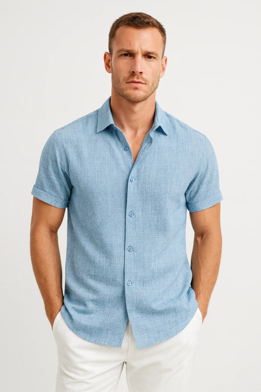 Camicia da uomo | Minimalista | Maniche corte | Estivo