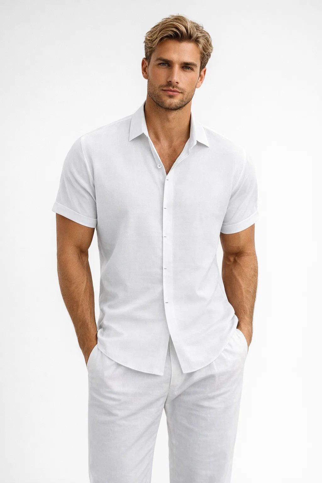 Camicia da uomo a maniche corte | Casual e comoda | Con colletto | Estiva