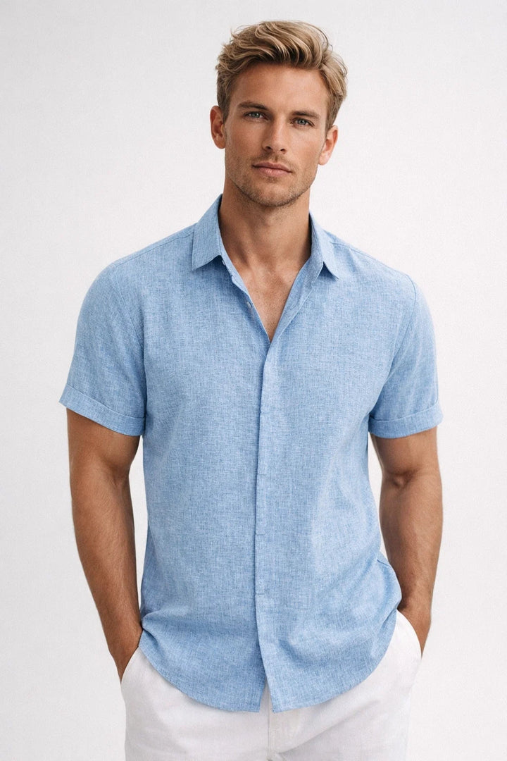 Camicia da uomo a maniche corte | Casual e comoda | Con colletto | Estiva