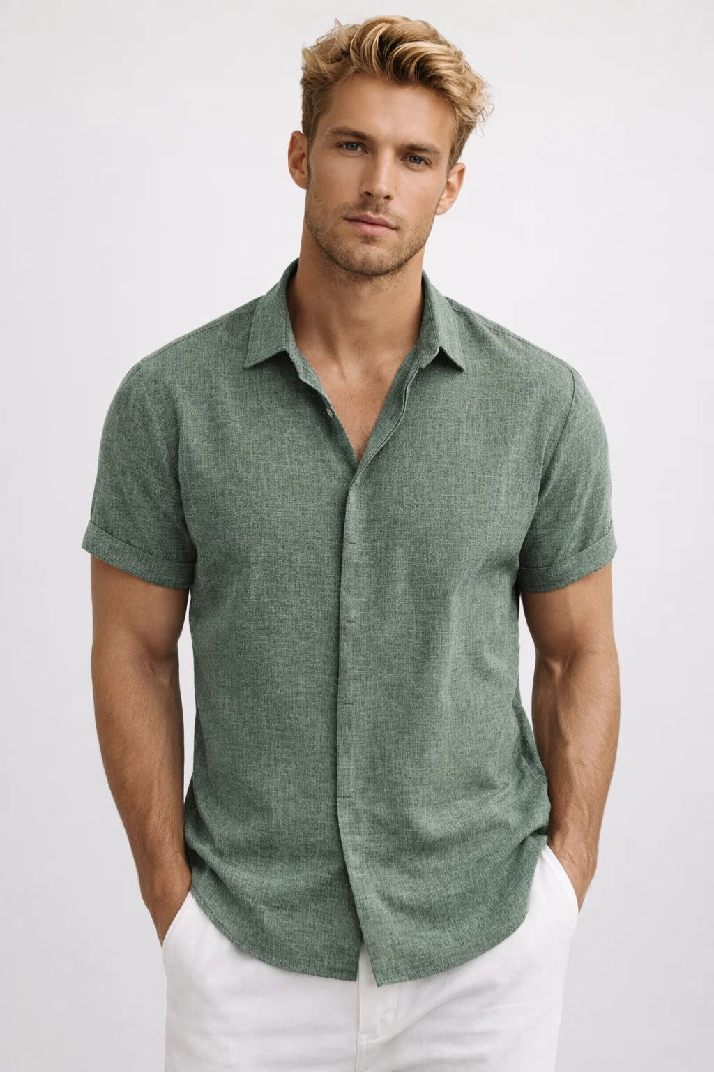 Camicia da uomo a maniche corte | Casual e comoda | Con colletto | Estiva