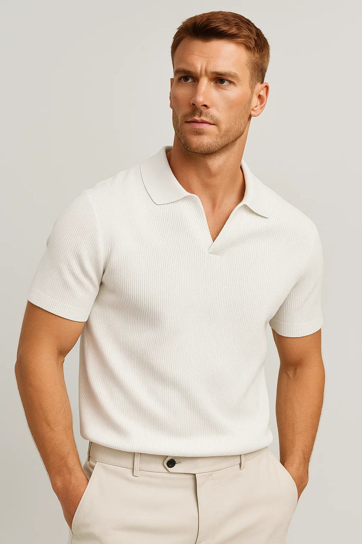 Polo da uomo | Trama a coste | Leggero | Estivo | Vestibilità comoda