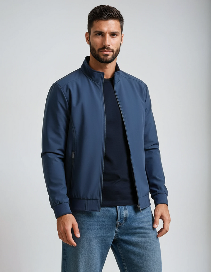 Giacca da Uomo Business | Chiusura Lampo & Collo Alto | Elegante & Confortevole | Primavera