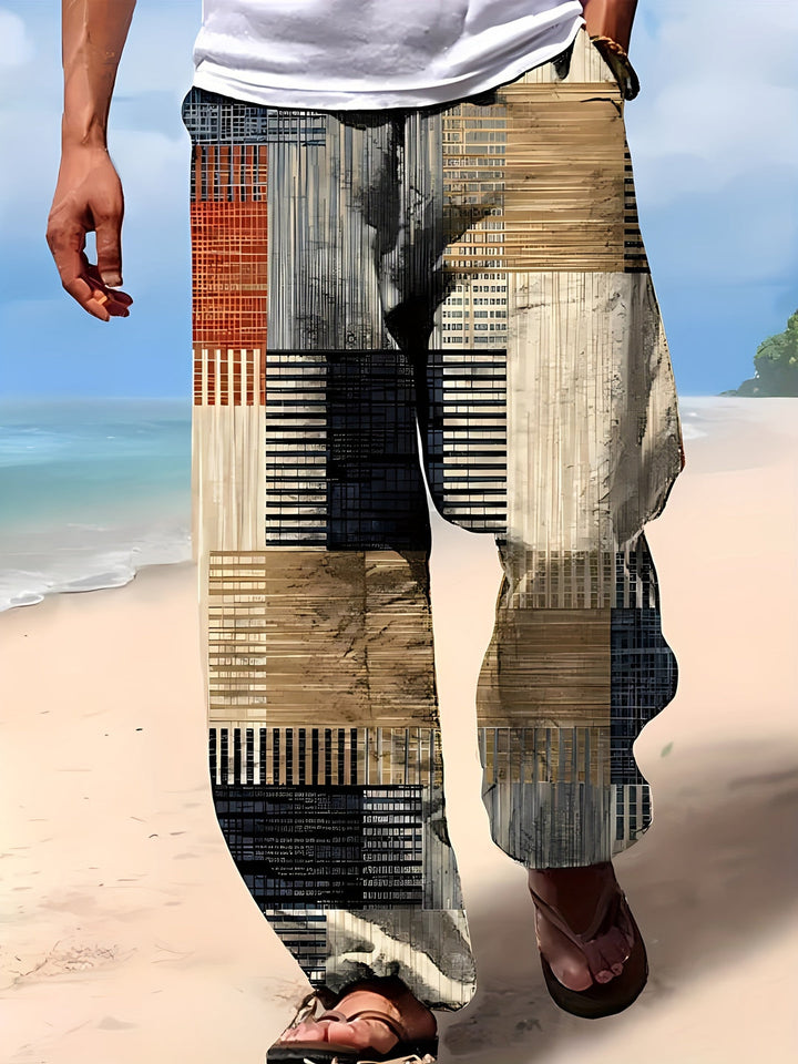 Pantaloni Uomo | Vestibilità Ampia | Motivo Geometrico & Confortevole | Outdoor & Casual