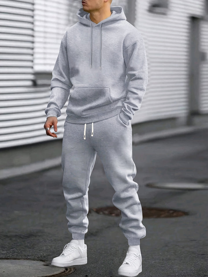 Completo Sportivo Uomo | Felpa con Cappuccio & Pantaloni Sportivi | Confortevole & Traspirante | Primavera & Autunno