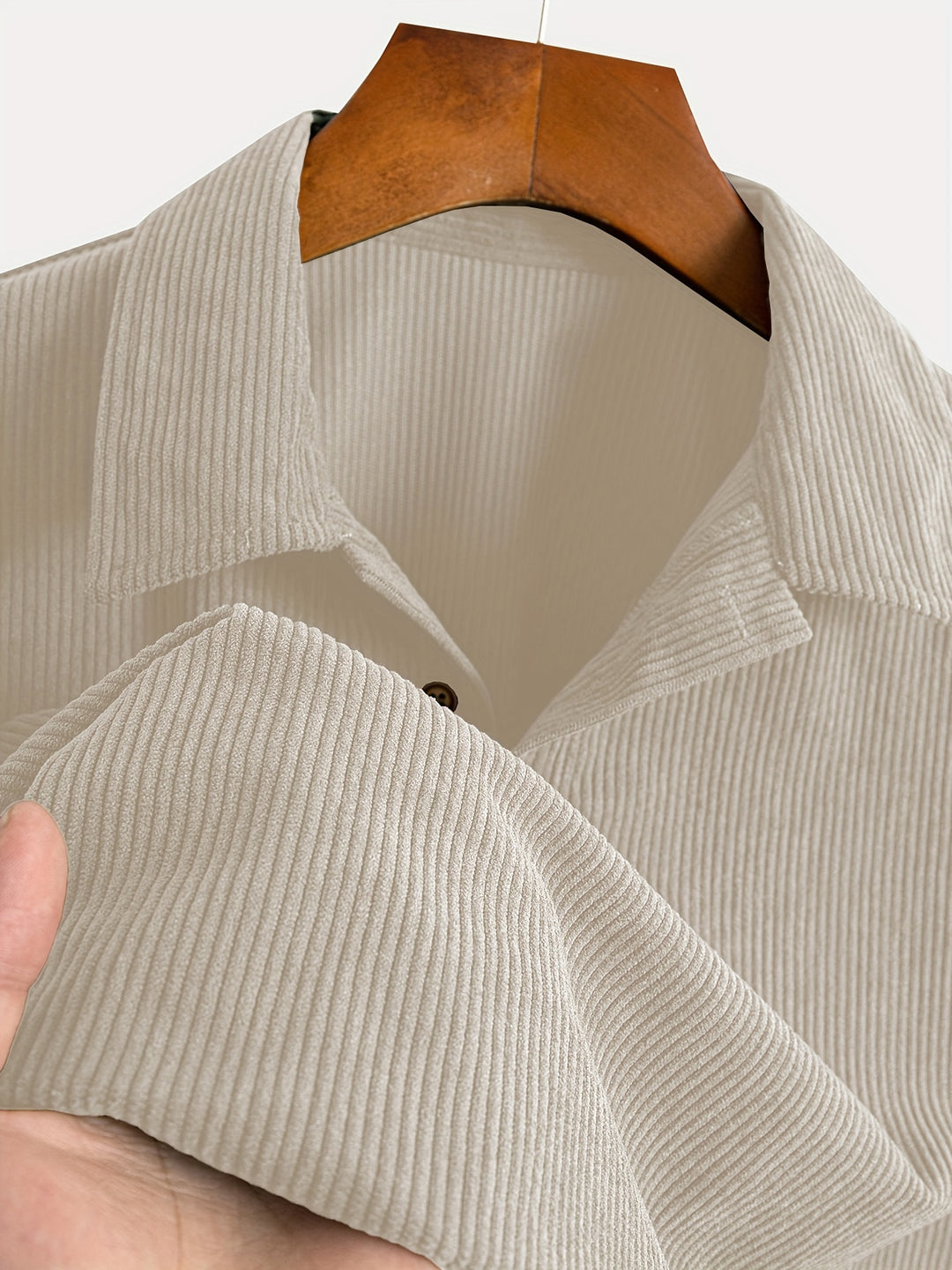 Camicia da uomo | Struttura a coste, Traspirante e Confortevole | Maniche corte