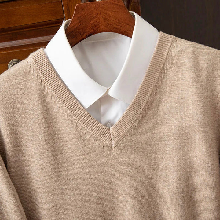 Maglione Uomo Invernale | Scollo a V | Maglia Fine Calda