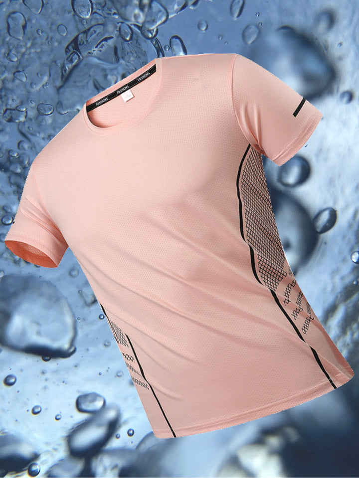 T-shirt da uomo | Asciugatura rapida & Traspirante | Motivo a righe & Vestibilità comoda | Sport & Casual