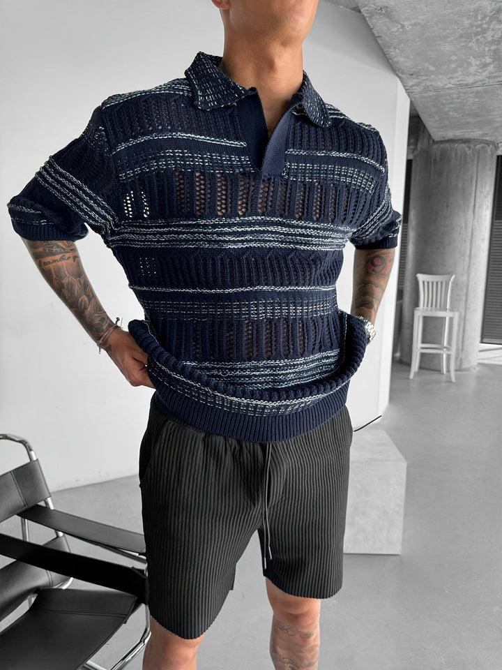 Polo da Uomo | Lavorazione a Maglia & Dettagli Cut-Out | Stile Streetwear | Autunno & Inverno