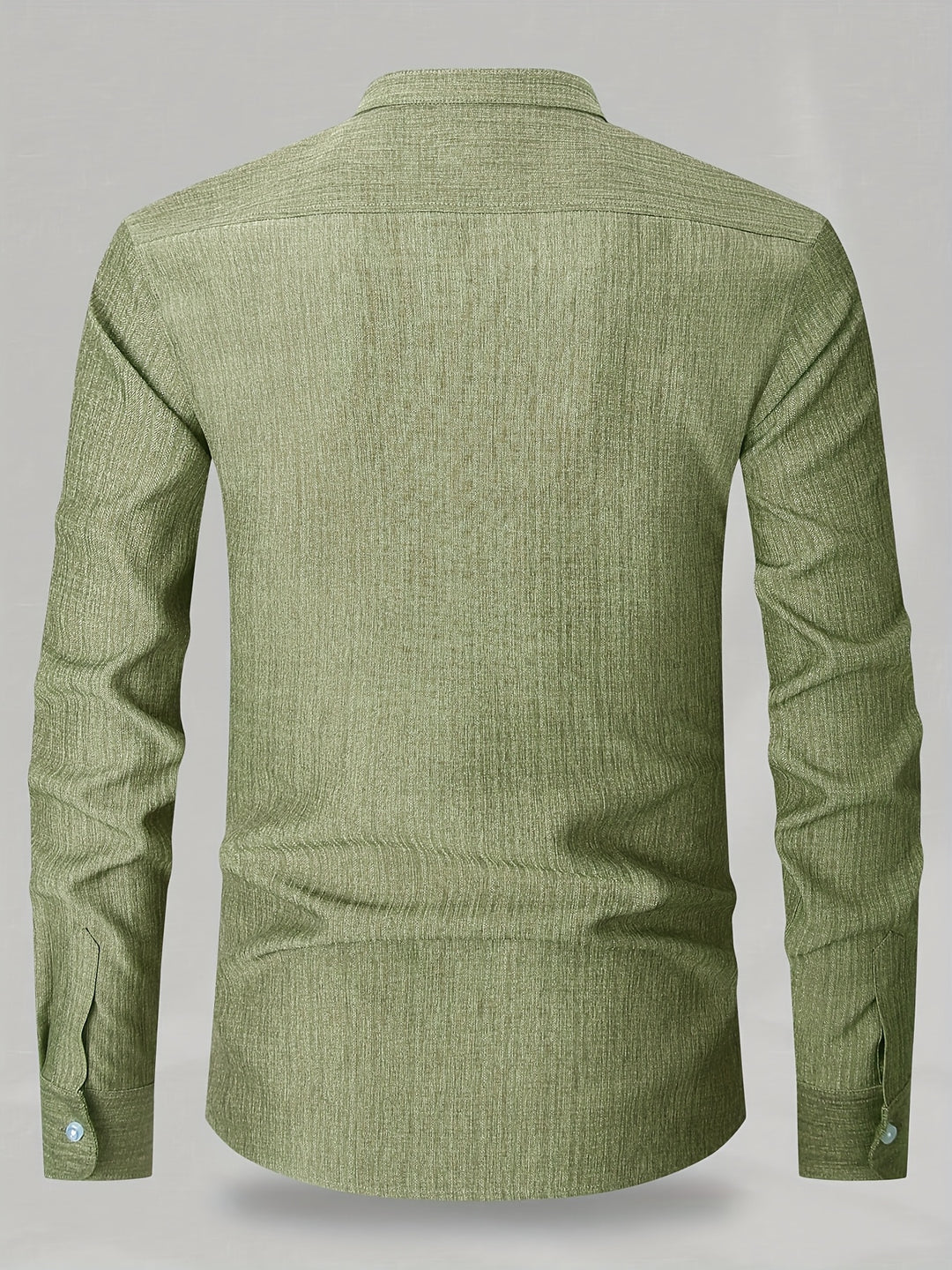 Camicia da Uomo | Maniche Lunghe con Taschino | Girocollo & Tinta Unita | Poliestere