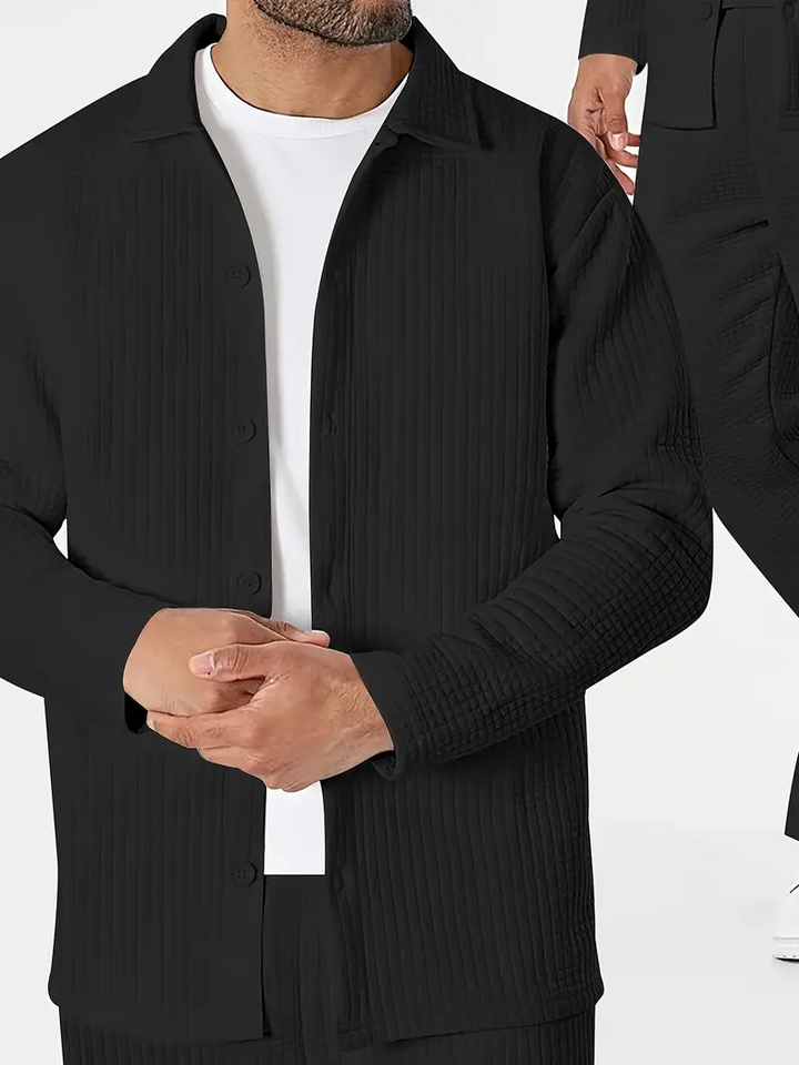 Giacca da Uomo | Elegante & Calda | Motivo a Waffle & Vestibilità Confortevole
