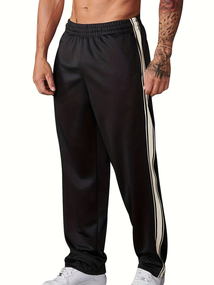 Pantaloni Sportivi da Uomo | Maglia & Leggeri | Fit Largo con Striscia Laterale | Casual & Allenamento