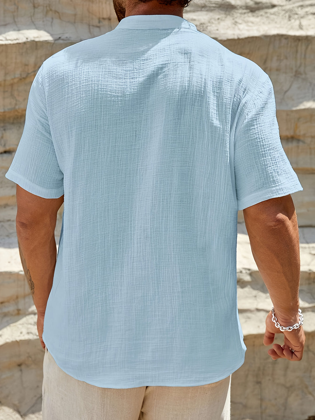 Camicia Casual da Uomo | Maniche Corte | Cotone Traspirante | Primavera & Estate