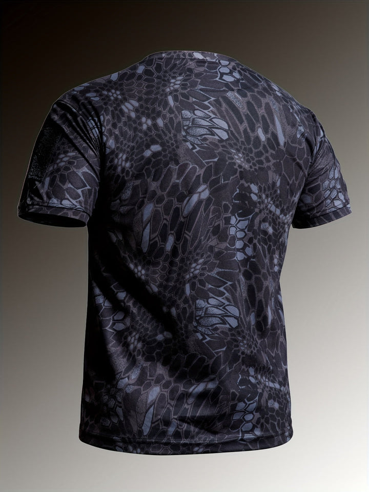 T-shirt da Uomo | Stampa Camouflage | Elasticizzata & Traspirante | Outfit Estivo Casual per Esterni