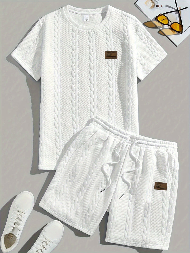 Set estivo uomo | T-Shirt e Pantaloni Corti | Confortevole & Casual | Design classico