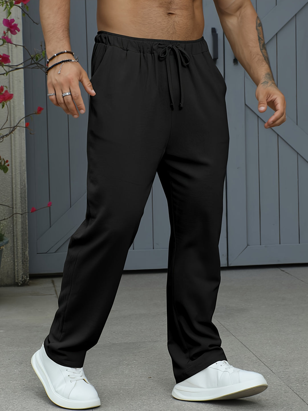 Pantaloni Jogging da Uomo | Leggeri in Lino-Cotone | Traspiranti & Confortevoli