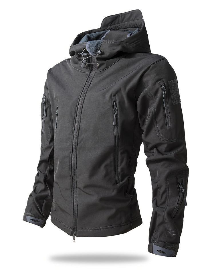 Giacca a vento da uomo | Traspirante & Tattica | Leggera & Elastica | Con Cappuccio & Zip