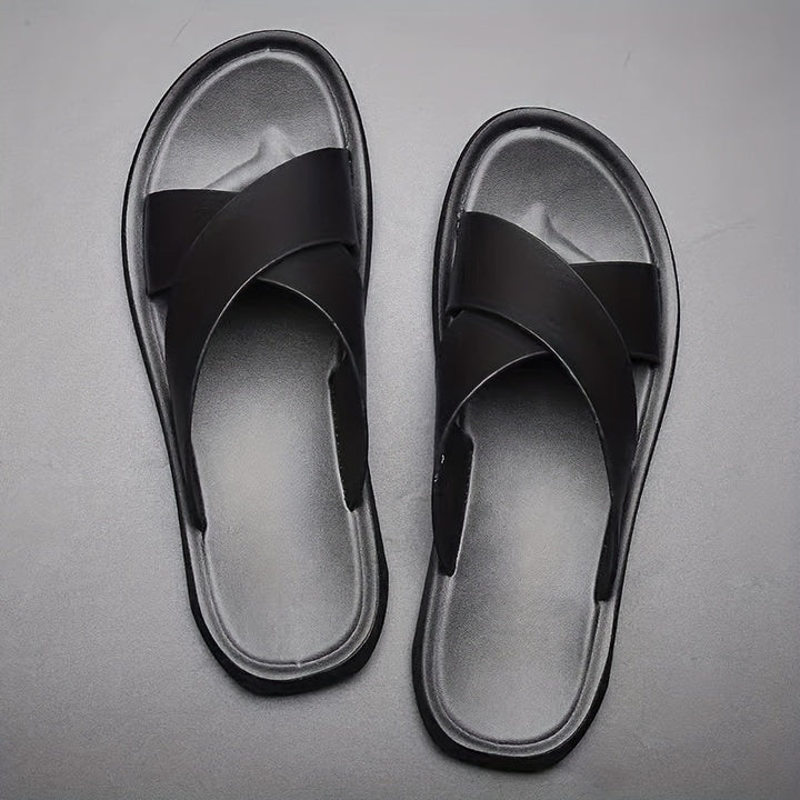 Pantofole da Uomo | Sandali Aperto con Cinghie Incrociate | Suola in PU e Gomma Antiscivolo | Scarpe Estive Leggere