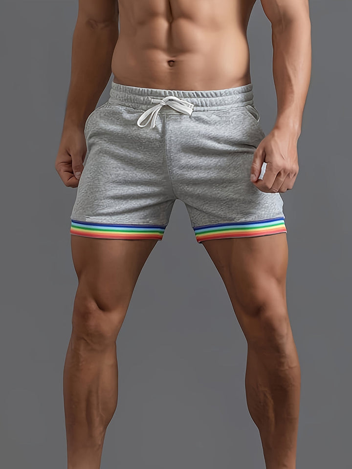Short Sportivo Uomo | Strisce Arcobaleno | Corda & Tasche | Streetwear Estivo Casual
