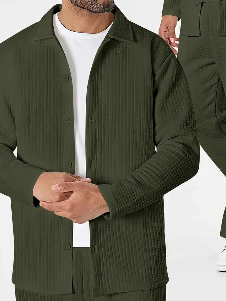 Giacca da Uomo | Elegante & Calda | Motivo a Waffle & Vestibilità Confortevole