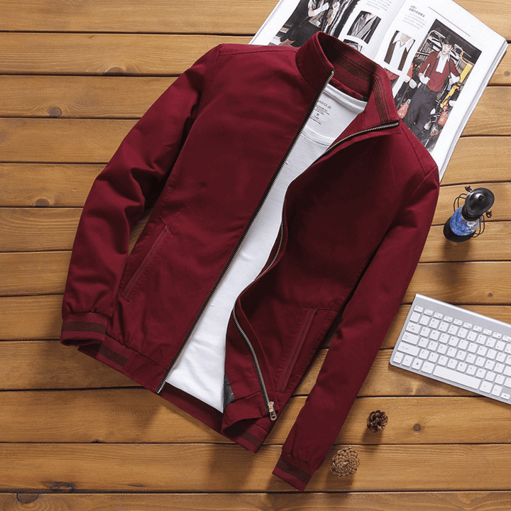 Giacca Uomo | Slim Fit in Cotone | Zip Frontale & Tasche Laterali | Modello Corto