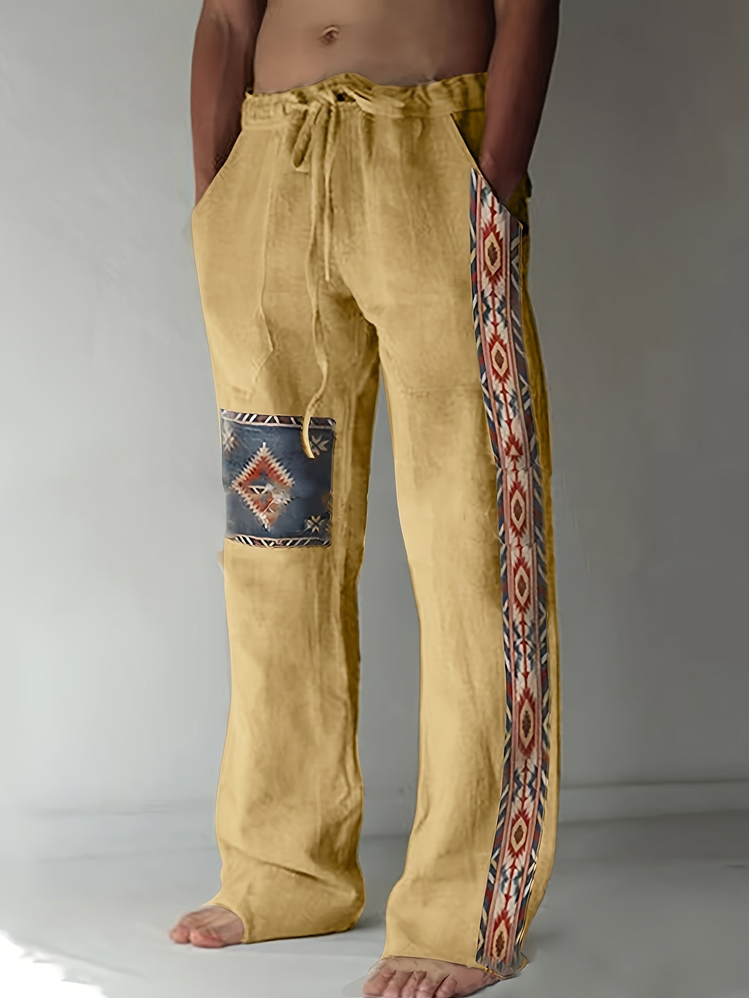 Pantaloni da Uomo | Stile Etnico & Motivo Geometrico | Regular Fit | Primavera & Estate