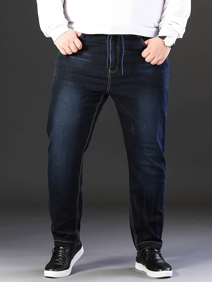 Jeans da Uomo | Vita Elastica | Stretch e Righe | Taglie Grandi