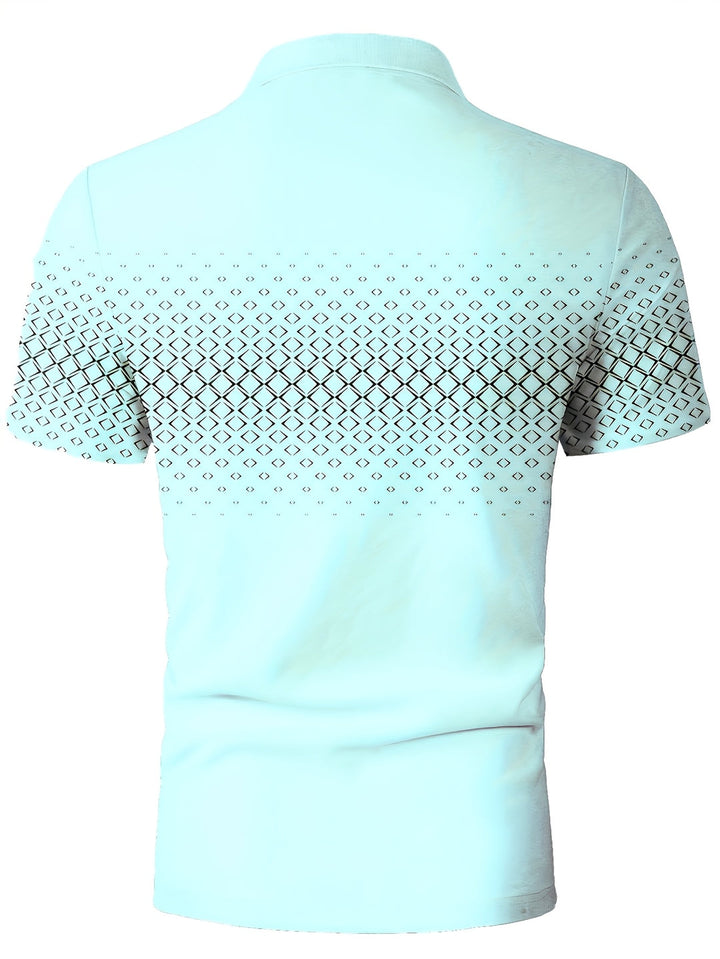 Polo da Uomo | Stampa Diamante Nera | Confortevole & Stretch | Manica Corto