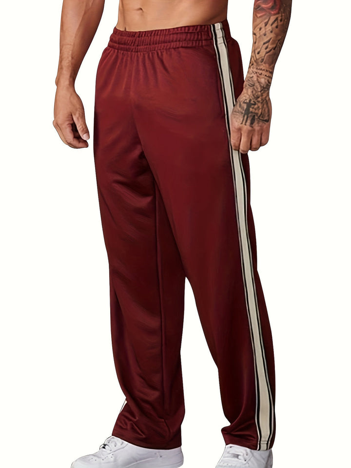 Pantaloni Sportivi da Uomo | Maglia & Leggeri | Fit Largo con Striscia Laterale | Casual & Allenamento