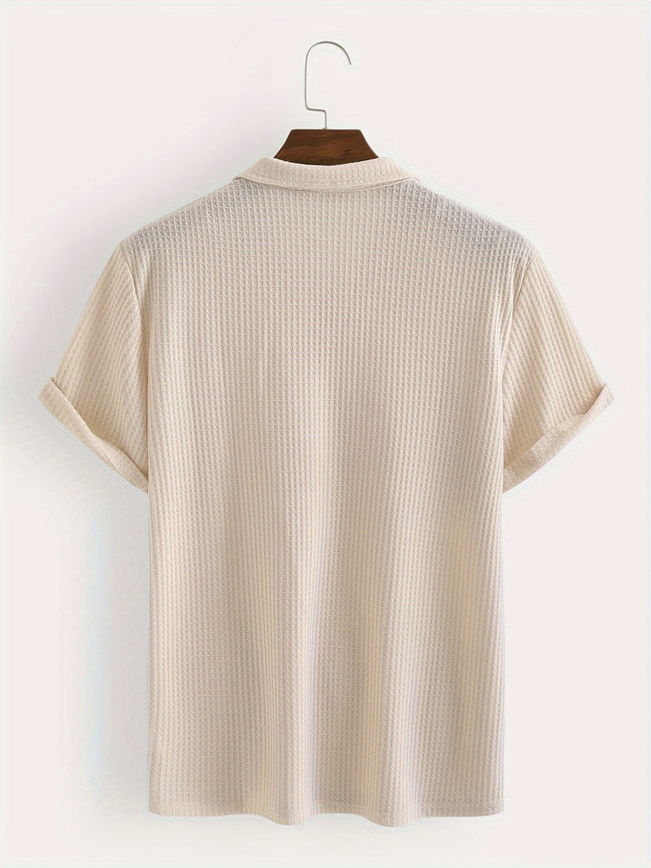 Camicia da uomo | Tessuto leggero con semi-trasparenza | Maniche corte | Modello estivo