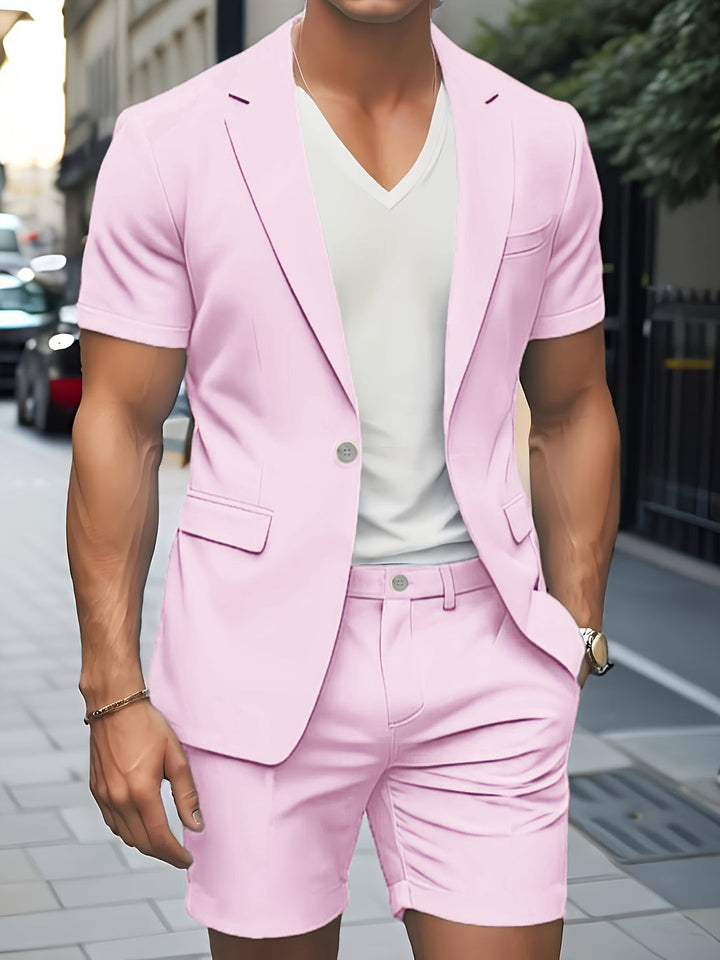 Completo Estivo da Uomo | Giacca 3/4 & Shorts | Casual & Leggero | Poliestere