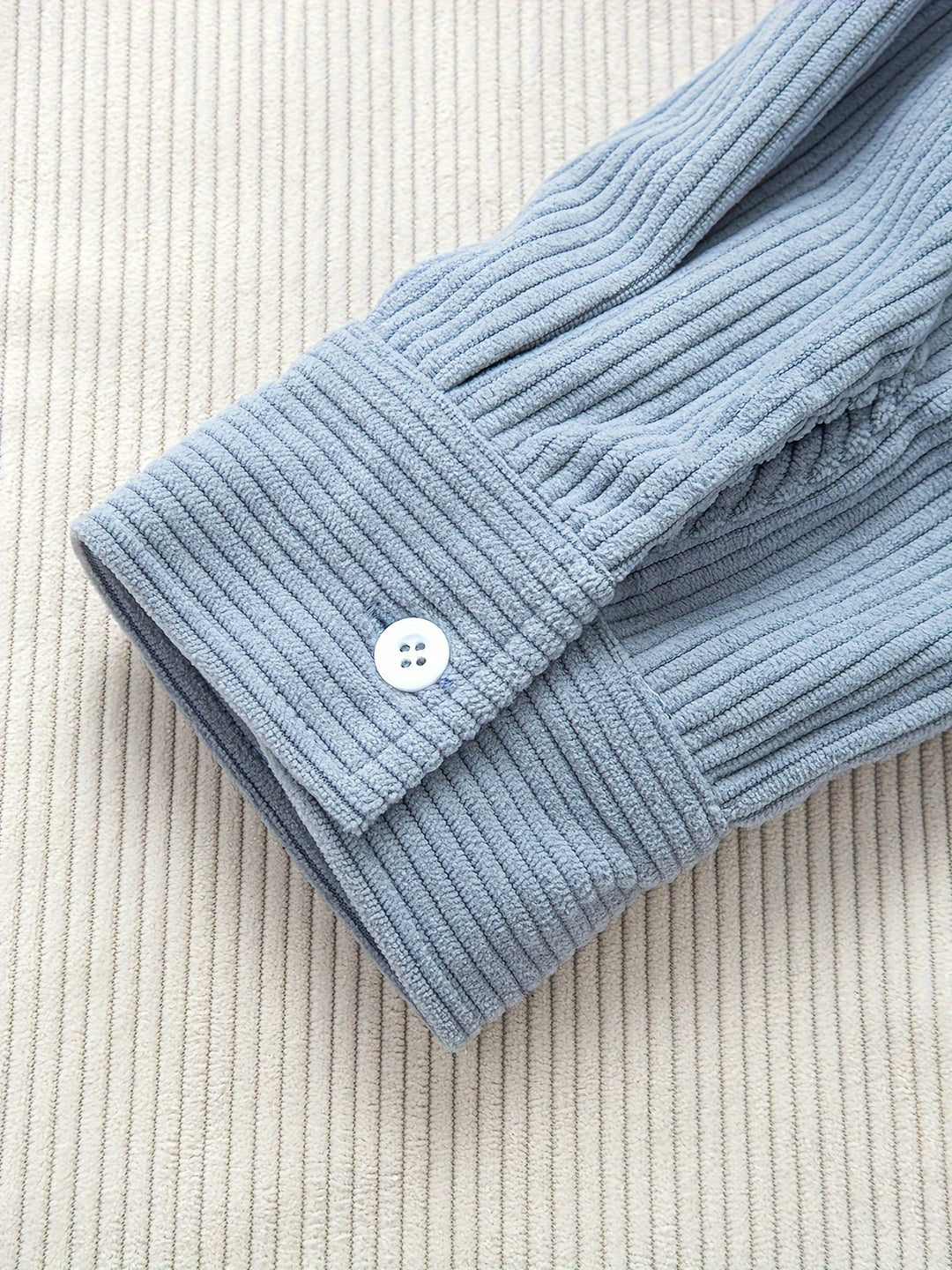 Camicia da Uomo | Velluto a Coste & Elasticizzata | Colletto a Righe & Taschino | Primavera & Autunno