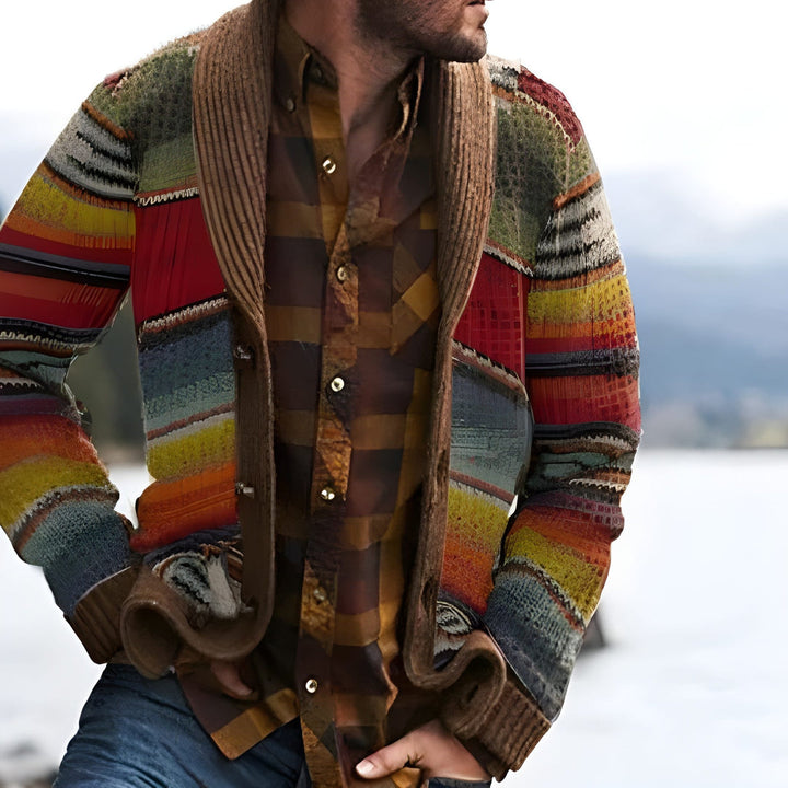 Cardigan da Uomo | Maglione a Righe | Vestibilità Comoda