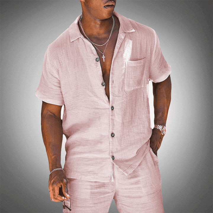 Set in Lino da Uomo | Traspirante & Elegante | Camicia & Shorts | Estate