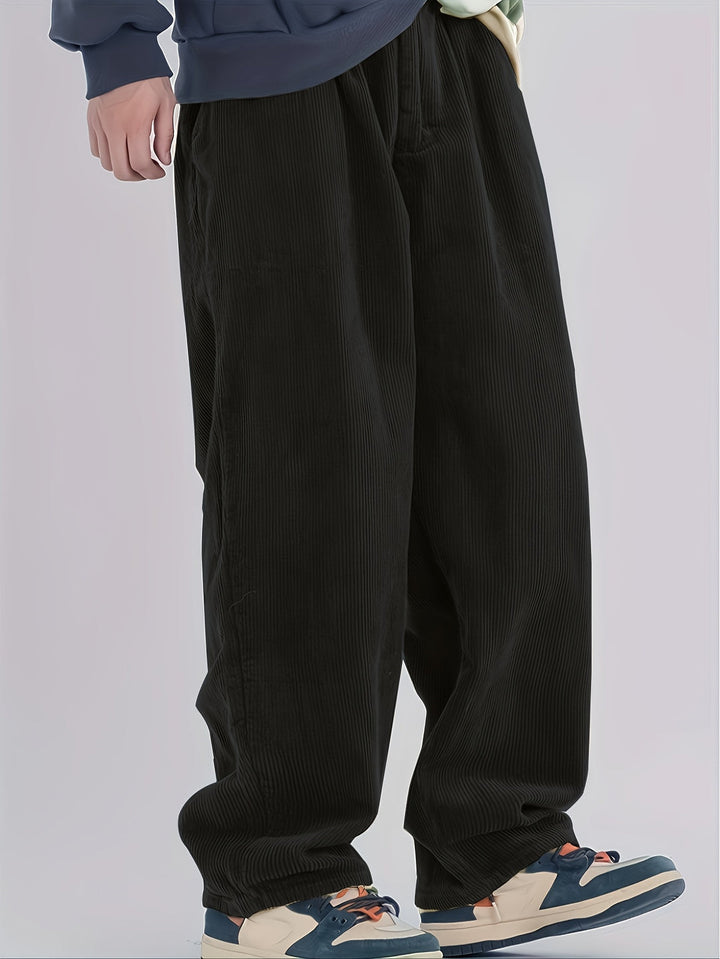 Pantaloni in Corduroy da Uomo | Vestibilità Larga e Gamba Dritta | Casual e Confortevoli | Stile Senza Tempo