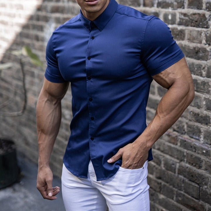 Camicia da Uomo | Vestibilità Slim | Manica Corta | Casual & Business | Stile Estivo
