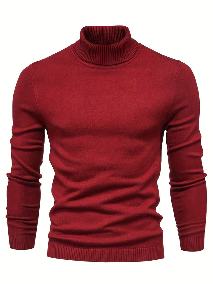 Maglione da uomo in maglia | Caldo e avvolgente | Morbido tessuto in poliestere e viscosa | Collo alto