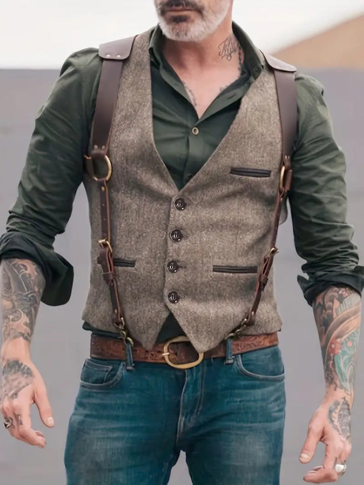 Gilet da Uomo Vintage | Giacca Reversibile Patchwork