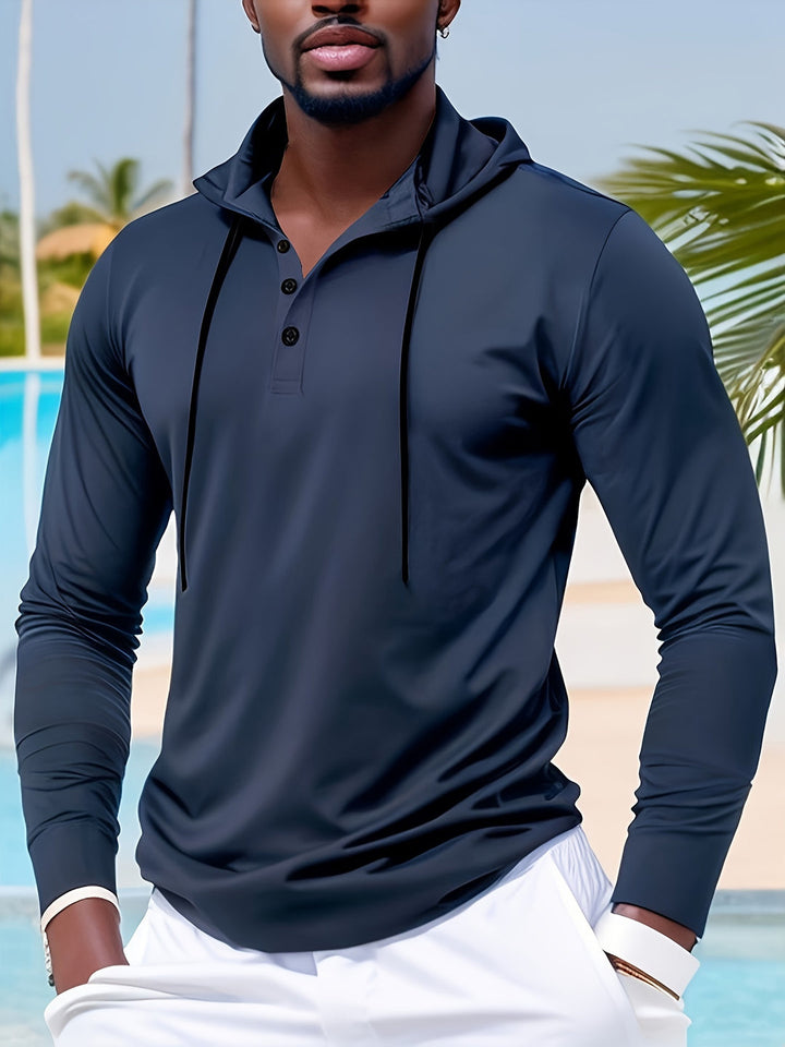 T-Shirt da Uomo | Maniche Lunghe & Cappuccio | Leggera & Traspirante | Primavera