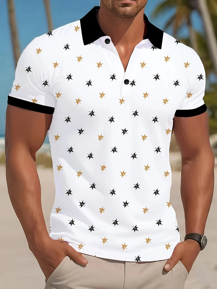 Polo Golf Uomo | Stampa 3D | Sportivo & Traspirante | Leggero