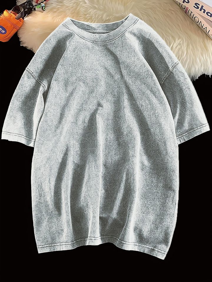 T-shirt da uomo | Cotone Puro | Look Retro Lavato | Stile Estivo a Maniche Corte