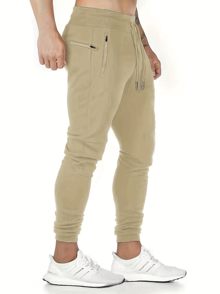 Pantaloni da Jogging Uomo | Leggeri & Traspiranti | Con Tasche con Zip & Coulisse
