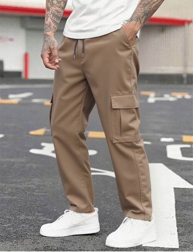 Pantaloni Cargo Uomo | Vestibilità Larga | Tasche a Patta | Casual Primavera