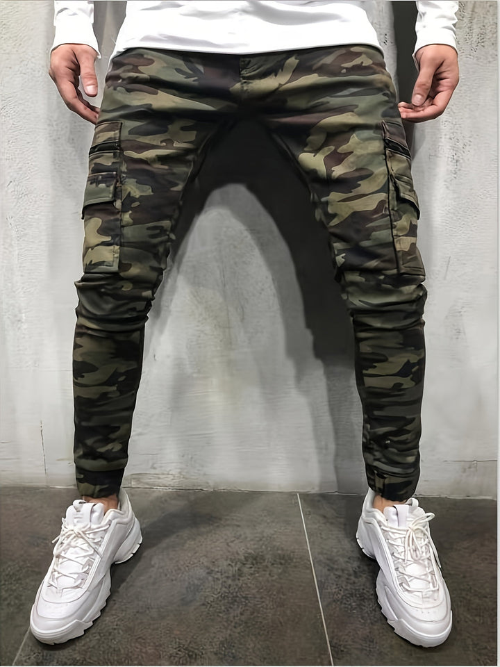 Jeans Cargo Uomo | Slim Fit | Camo | Più Tasche | Misto Cotone