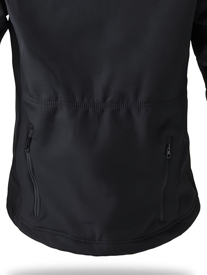 Giacca Tattica Uomo Slim Fit | Softshell & Antivento | Multi-Tasche con Cappuccio | Nera