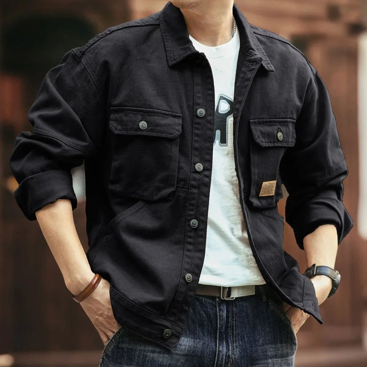 Giacca Cargo Uomo | Look Denim | Vestibilità Ampia & Comfort | Primavera & Autunno