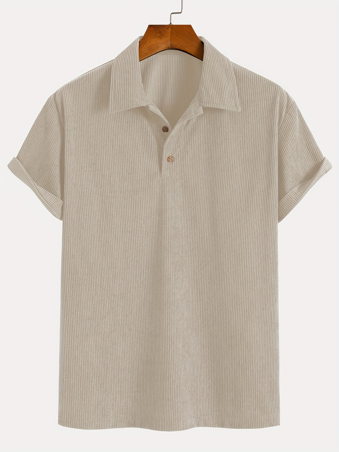 Camicia da uomo | Struttura a coste, Traspirante e Confortevole | Maniche corte