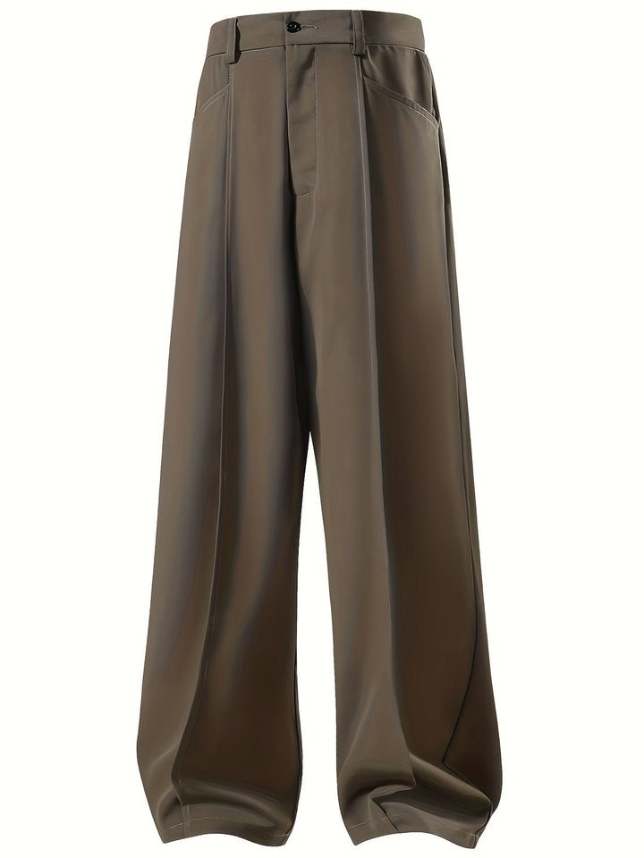 Pantaloni Larghe da Uomo | Fit Casual e Comodo | Pieghe e Stile | Perfetti per Lavoro e Ufficio